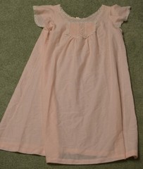 vintage~pink~nightgown~poly blend~cotton~nylon~lace~eyelet~large~summer
