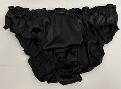 Glossy Butter Second Skin Satin Bikini Panties Sissy Wet Look Silky Ruffles M/L