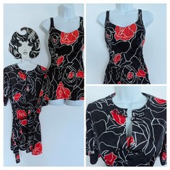 Vtg Saks Fifth Avenue Perfection Fit Roxanne Swimsuit Matching Cover-up 16/38 B