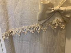 Vintage 80s After Dark Cream/Ivory Dress 2196, Bow, Tags! Size 14 100% Polyester