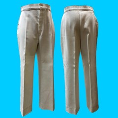 Vintage 70s JC Penney White High Waist Polyester Flare Pants 32″ W