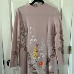 Vintage Collector’s Item Leonard Sunshine Maxi Pink Floral Dress Dorothy Shoop