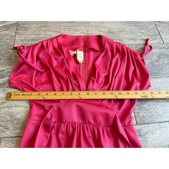 Vicky Vaughn Maxi Dress 7 Vintage 70s Empire Waist Pink Retro ILGWU USA Formal
