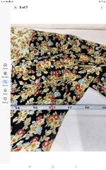 Vintage 80s Boho Dress By Tickets California Sz M Sheer Floral Denim Flared
