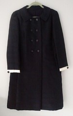 Vintage Double-Breasted Lined Coat Midnight Blue Spring/Fall Approx Sz XS ILGWU