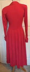 Vintage Red Wool Nina Ricci Full Skirt Dress B36 Size 40