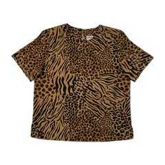 Vintage Modern Essentials Animal Print Short Sleeve Blouse – Size M