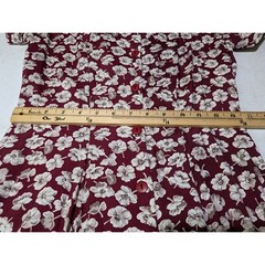 RAMPAGE short sleeve floral print maroon white button down Grunge 1990 dress 7 S