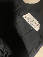 Vintage 1950’s Black Gathered Bodice Chiffon GIGI YOUNG Cocktail Dress Sz 0