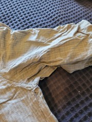 ANTIQUE COTTON PRIMITIVE 1930S 1940S HAND MADE FARM DRESS DISTRESSED BLUE