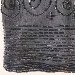Stenay Cocktail Dress Women 6 Black Silk Beaded Vintage 1980s Evening Party Glam