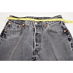 Vintage Levis Black 501 Jeans 28 x 35 90s Straight Leg Fade Made in USA c.1998