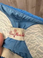 Vintage 1970s Rose Marie Reid Blue Swimsuit Mod GoGo Skirt Built in Bra Retro M