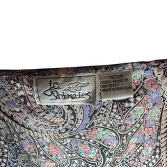 Vintage Jo Intimates Silky Feel Slip Dress Medium Poly Paisley Multicolor Flare