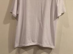 Vintage White Polyester & Cotton T Shirt Decorated w/Denim Applique & Rhinestone