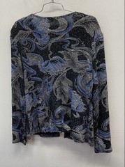 Vintage Y2K ONYX Nite Women’s 2pc Cardigan Shell Set Black Blue Glitter Sz XL