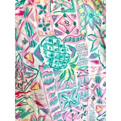 Vintage 90s Jantzen Tropical Patchwork Cotton Relaxed Baggy Long Shorts Size 12