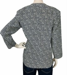 Vintage 100% Silk Western Horseshoe Print Bergdorf Goodman Secretary Blouse Sz 6