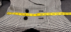 Neiman Marcus Wide Big Shoulders Avante-garde Jacket Wool Black Houndstooth 80s