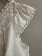 Sears Perma Prest Vintage Babydoll Nightgown White Lace Size L 38/40 2104