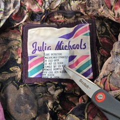 Julia Michaels Rare Vintage Womens Coat Plum Size L Vlevet Floral Poly Blend