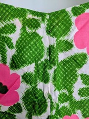Vtg Made in Hawaii Hawaiian Bright Green Pink Flowers 2pc Set Playsuit 70s L/XL
