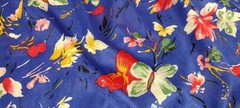 70s Organically Grown Beautiful Blouse Butterflies Watercolor Cobalt Arpeja ART
