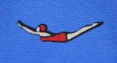 Vintage Swimsuit Jantzen Size 12 70s Ocean Blue Textured Full Cover Made USA
