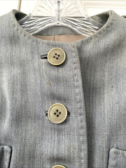 1940s Vtg Swansdown Gray Wool 2 Pc Suit Button Jacket & Skirt Nipped Waist OOAK