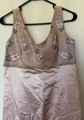 Custom 1960s Hostess Party Cocktail Gown Brocade W/Beaded Made By Chan
