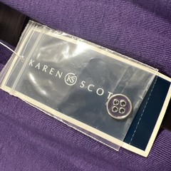 NOS VTG Karen Scott womens M polo tunic purple Cassis pockets Roll Tab Sleev Y2K
