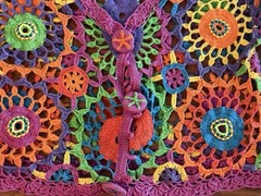 90’s Vintage Colorful Grandma Crochet Long Sleeve Sweater