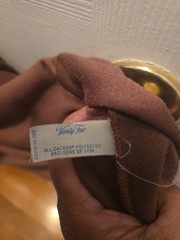 Vanity Fair Petite Vintage Chocolate Brown Dacron Polyester Velour Long Robe