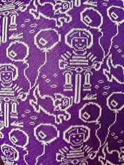 Vintage NOVELTY DRESS 1960s Babydoll Puffed Sleeves Purple Print Kidcore XS / S
