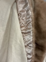 Vtg 1950s Dalton Ivory Cashmere Sweater Detachable Mink Collar Pearl Clasp PL