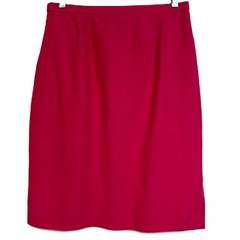 David Warren Petites Vintage Pencil Skirt Silk Linen Size 8P Lined Zip Pink 90s