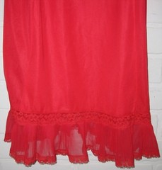 VINTAGE SHEER LACE CHERRY RED HEIRESS SLIP Nylon CHIFFON LADIES SEXY 36 AVE EUC