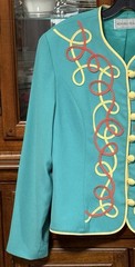 Vintage 1980s Howard Wolf Retro Green Teal Toggle Festive Jacket Size 12