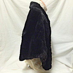 Black Fur Shawl Wrap Sleeveless Cape 2 Front Hooks Lloyds Furs Hartford Conn
