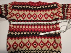 Vtg Nordstrom Sweater Red & Green Knit Shetland Wool Long Sleeve Pullover- XL