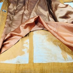 Vintage 60s 70s Bonnie Cashin Sills Gold Turn Lock Leather & Canvas Coat Jacket