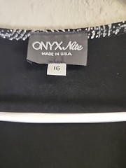 VTG Onyx Nite Black/Silver Glitter Open Front Cardigan SZ 16