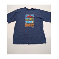 Vintage Churinga Designs Images of Australia Graphic T-Shirt Navy Blue XL Cotton