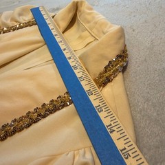 Vintage 70s Cream Halter Maxi Dress and Sequin Bolero Jacket Set bridal 1970s