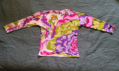 Paola Davitti Pucci-esque Vintage POP ART Psychedelic Mod Flower Print Silk Top