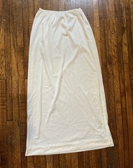 Vintage Sears Maxi Slip Skirt White Ivory Size Medium Nylon Slit