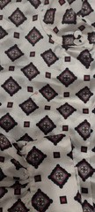 VTG JH COLLECTIBLES White Blouse 8 GUC Black Red Diamond Foulard Long Sleeve