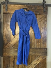 Rhonda Harness Foxy lady Vintage 80s Blue Nylon Dress Size 5/6 Disco
