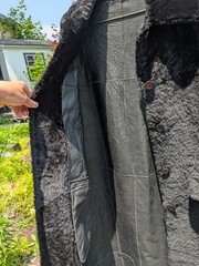 BLACK Sheepskin FULL LENGTH COAT LARGE Shearling