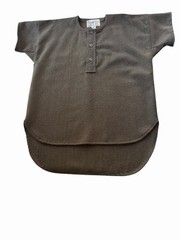 Vtg Waverly Mills Henley Wool Tunic Poncho Brown 1 Size Australia Lagenlook Rare